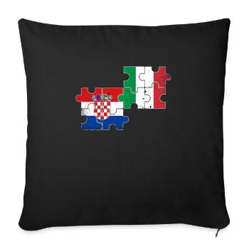 Croatia Italy Vintage Flag Italian Croatian - Sofa pillowcase 17,3'' x 17,3'' (45 x 45 cm) - black - Front