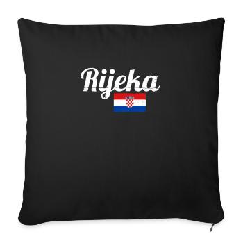 Rijeka Vintage Croatia Croatian Flag Croat - Sofa pillowcase 17,3'' x 17,3'' (45 x 45 cm) - black - Front