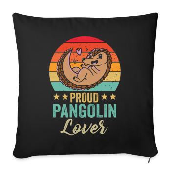 Proud pangolin lover pangolins - Sofa pillowcase 17,3'' x 17,3'' (45 x 45 cm) - black - Front