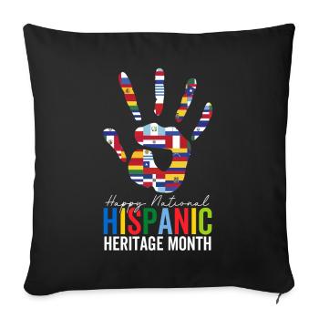 Hispanic Heritage Month Herencia Hispana Latino - Sofa pillowcase 17,3'' x 17,3'' (45 x 45 cm) - black - Front
