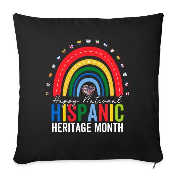 National Hispanic Heritage Month Funny Spanish - Sofa pillowcase 17,3'' x 17,3'' (45 x 45 cm) - black - Front