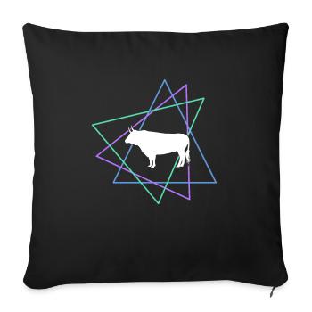 Cow - Sofa pillowcase 17,3'' x 17,3'' (45 x 45 cm) - black - Front