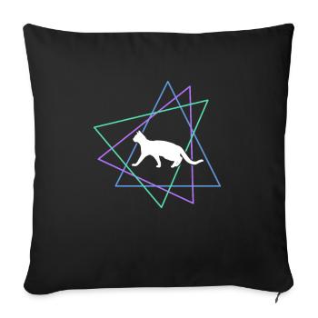 Chat - Housse de coussin décorative 45 x 45 cm - noir - Devant