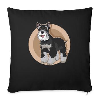 Schnauzer miniature propriétaire Schnauzer chien cadeau - Housse de coussin décorative 45 x 45 cm - noir - Devant