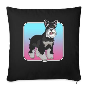 Schnauzer miniature Propriétaire | Cadeau Schnauzer Chien - Housse de coussin décorative 45 x 45 cm - noir - Devant