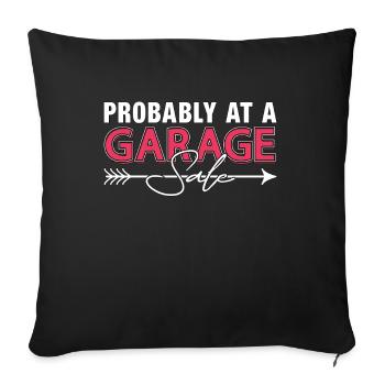 Ventes de garage probablement à une vente de garage Shopping - Housse de coussin décorative 45 x 45 cm - noir - Devant