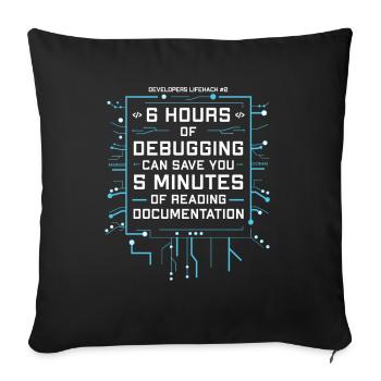 Programmierer Humor Coding Witze Entwickler - Sofakissenbezug 45 x 45 cm - Schwarz - Vorne