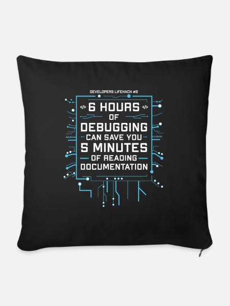 Programmierer Humor Coding Witze Entwickler - Sofakissenbezug 45 x 45 cm - Schwarz