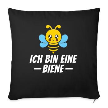 Ich bin eine Biene - Kostüm Karneval Fasching - Sofakissenbezug 45 x 45 cm - Schwarz - Vorne