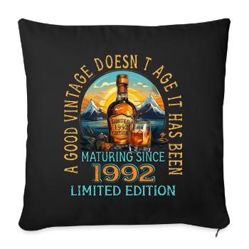 31. Geburtstag 1992 31er Guter Jahrgang Whisky - Sofakissenbezug 45 x 45 cm - Schwarz - Vorne