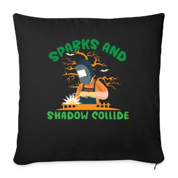 Des étincelles et des ombres entrent en collision Spooky Welder Hall - Housse de coussin décorative 45 x 45 cm - noir - Devant
