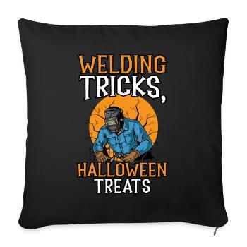Welder Tricks Halloween Treats Welder Ha - Sofa pillowcase 17,3'' x 17,3'' (45 x 45 cm) - black - Front