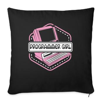 Programmer Girl Software Engineer Developer - Sofa pillowcase 17,3'' x 17,3'' (45 x 45 cm) - black - Front