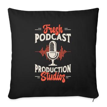 Podcasting Fresh Podcast Production Microphone - Sofakissenbezug 45 x 45 cm - Schwarz - Vorne