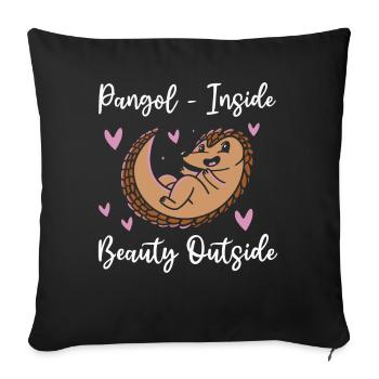 Pangol-inside Pangolins Lover Pangolin - Sofa pillowcase 17,3'' x 17,3'' (45 x 45 cm) - black - Front