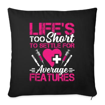 Plastic surgery make do with - Sofa pillowcase 17,3'' x 17,3'' (45 x 45 cm) - black - Front