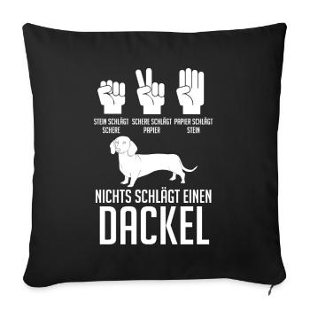 Hund Dackel - Sofakissenbezug 45 x 45 cm - Schwarz - Vorne
