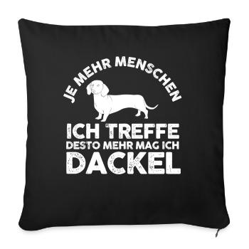Hund Dackel - Sofakissenbezug 45 x 45 cm - Schwarz - Vorne