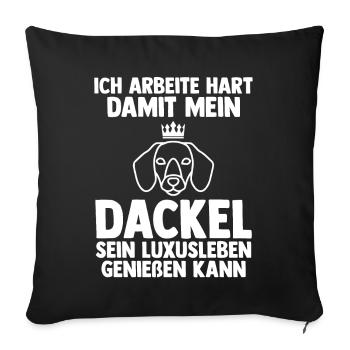 Hund Dackel - Sofakissenbezug 45 x 45 cm - Schwarz - Vorne