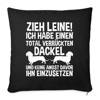 Hund Dackel - Sofakissenbezug 45 x 45 cm - Schwarz - Vorne