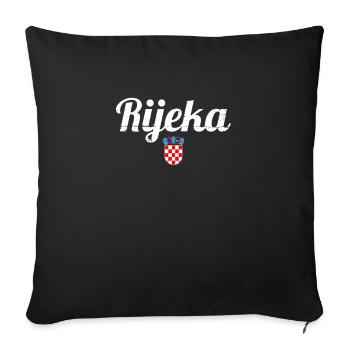 Rijeka Vintage Coat of Arms Croatia Croatian Flag - Sofa pillowcase 17,3'' x 17,3'' (45 x 45 cm) - black - Front