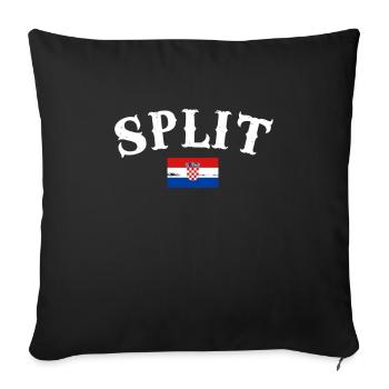 Split Vintage Croatia Croatian Flag Croat - Sofa pillowcase 17,3'' x 17,3'' (45 x 45 cm) - black - Front