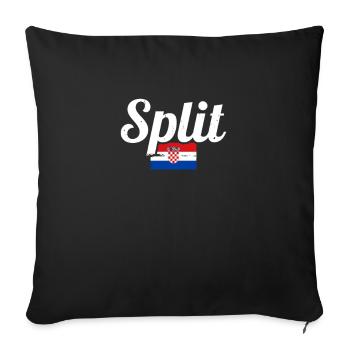 Split Vintage Croatia Croatian Flag Croat - Sofa pillowcase 17,3'' x 17,3'' (45 x 45 cm) - black - Front