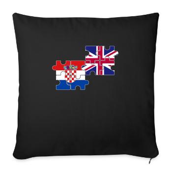 Croatia UK Flag British Croatian - Sofa pillowcase 17,3'' x 17,3'' (45 x 45 cm) - black - Front