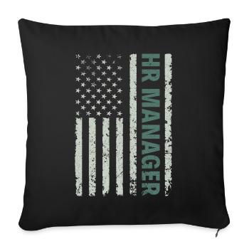 HR Manager American Flag USA - HR Management - Sofa pillowcase 17,3'' x 17,3'' (45 x 45 cm) - black - Front