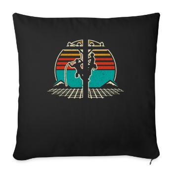 Retro Elektroinstallateur - Leitungsmonteur - Sofakissenbezug 45 x 45 cm - Schwarz - Vorne