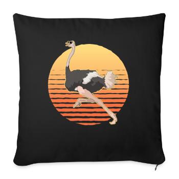 Ostrich Bird Ostrich Lover Ostriches Gift - Sofa pillowcase 17,3'' x 17,3'' (45 x 45 cm) - black - Front