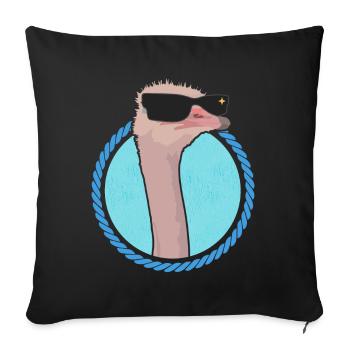 Ostrich Bird Ostriches Ostrich Lover Gift - Sofa pillowcase 17,3'' x 17,3'' (45 x 45 cm) - black - Front