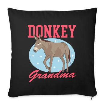 Donkey Granny Donkey Owner Donkey Lover Gift - Housse de coussin décorative 45 x 45 cm - noir - Devant