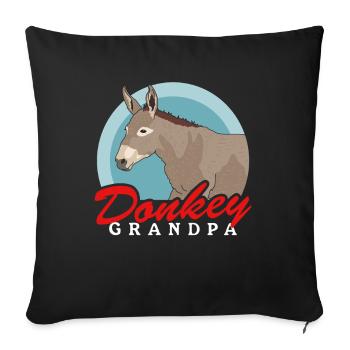 Esel Opa Eselliebhaber Eselbesitzer Geschenk - Sofakissenbezug 45 x 45 cm - Schwarz - Vorne