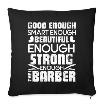 Barber Strong Beautiful Barber - Sofa pillowcase 17,3'' x 17,3'' (45 x 45 cm) - black - Front