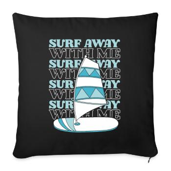 Surfez avec moi Surfer Surfer Sports nautiques - Housse de coussin décorative 45 x 45 cm - noir - Devant