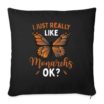 Monarch-Mädchen - Sofakissenbezug 45 x 45 cm - Schwarz - Vorne