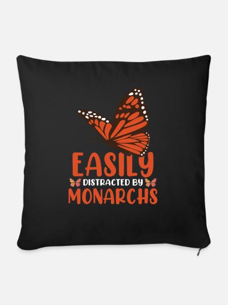Leicht abgelenkt von Monarchen - Sofakissenbezug 45 x 45 cm - Schwarz