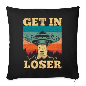 Retro Ufo Alien - Sofakissenbezug 45 x 45 cm - Schwarz - Vorne
