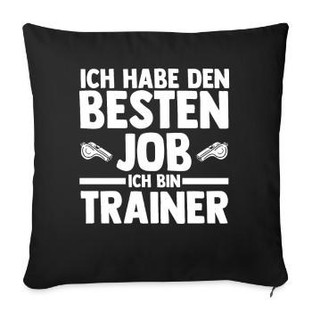 Sportmannschaft Trainer - Sofakissenbezug 45 x 45 cm - Schwarz - Vorne