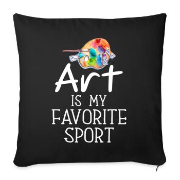 Artist - Art Is My Favorite Sport - Sofa pillowcase 17,3'' x 17,3'' (45 x 45 cm) - black - Front