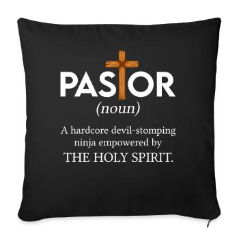 Pastor Definition - Sofa pillowcase 17,3'' x 17,3'' (45 x 45 cm) - black - Front