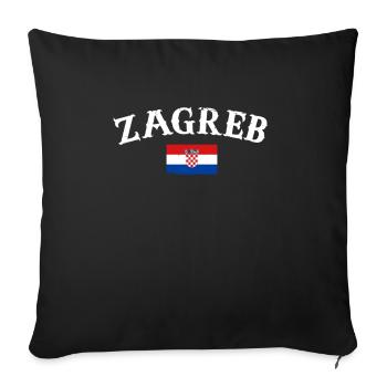 Zagreb Vintage Croatia Croatian Flag Croat - Sofa pillowcase 17,3'' x 17,3'' (45 x 45 cm) - black - Front