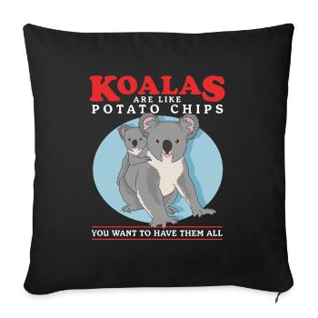 Koala Koalas Koala Bears Koala Bear Cadeau - Housse de coussin décorative 45 x 45 cm - noir - Devant