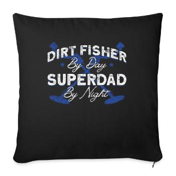 Metal Detector Treasure Hunt Daddy Detectorist - Sofa pillowcase 17,3'' x 17,3'' (45 x 45 cm) - black - Front