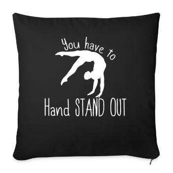 Handstand Turnen Gymnastik - Sofakissenbezug 45 x 45 cm - Schwarz - Vorne