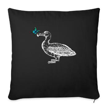 Seagull with butterfly - Sofa pillowcase 17,3'' x 17,3'' (45 x 45 cm) - black - Front