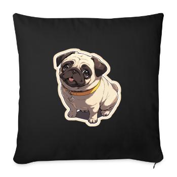 Pug Pug Dog Pug Gifts Pug Lovers - Sofa pillowcase 17,3'' x 17,3'' (45 x 45 cm) - black - Front