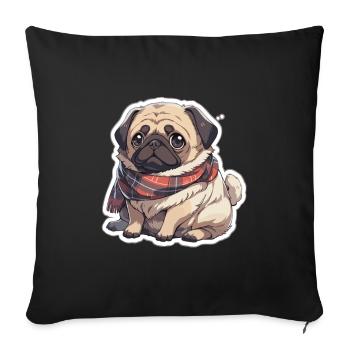 Pug Pug Dog Pug Gifts Pug Lovers - Sofa pillowcase 17,3'' x 17,3'' (45 x 45 cm) - black - Front