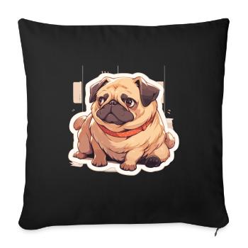 Pug Pug Dog Pug Gifts Pug Lovers - Sofa pillowcase 17,3'' x 17,3'' (45 x 45 cm) - black - Front